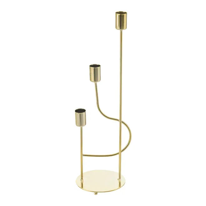 CANDELABRO PARA 3 VELAS CLEO - DOURADO - Foto 1
