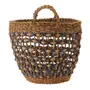 CESTO COM ALÇA 34 CM X 28 CM X 34 CM SUMELA - FIBRA CLARA/AZUL ESCURO - Foto 5