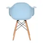 CADEIRA COM BRAÇOS EASY WOOD - FAIA/AZUL CLARO - Foto 4