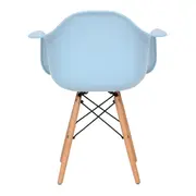 CADEIRA COM BRAÇOS EASY WOOD - FAIA/AZUL CLARO - Foto 4