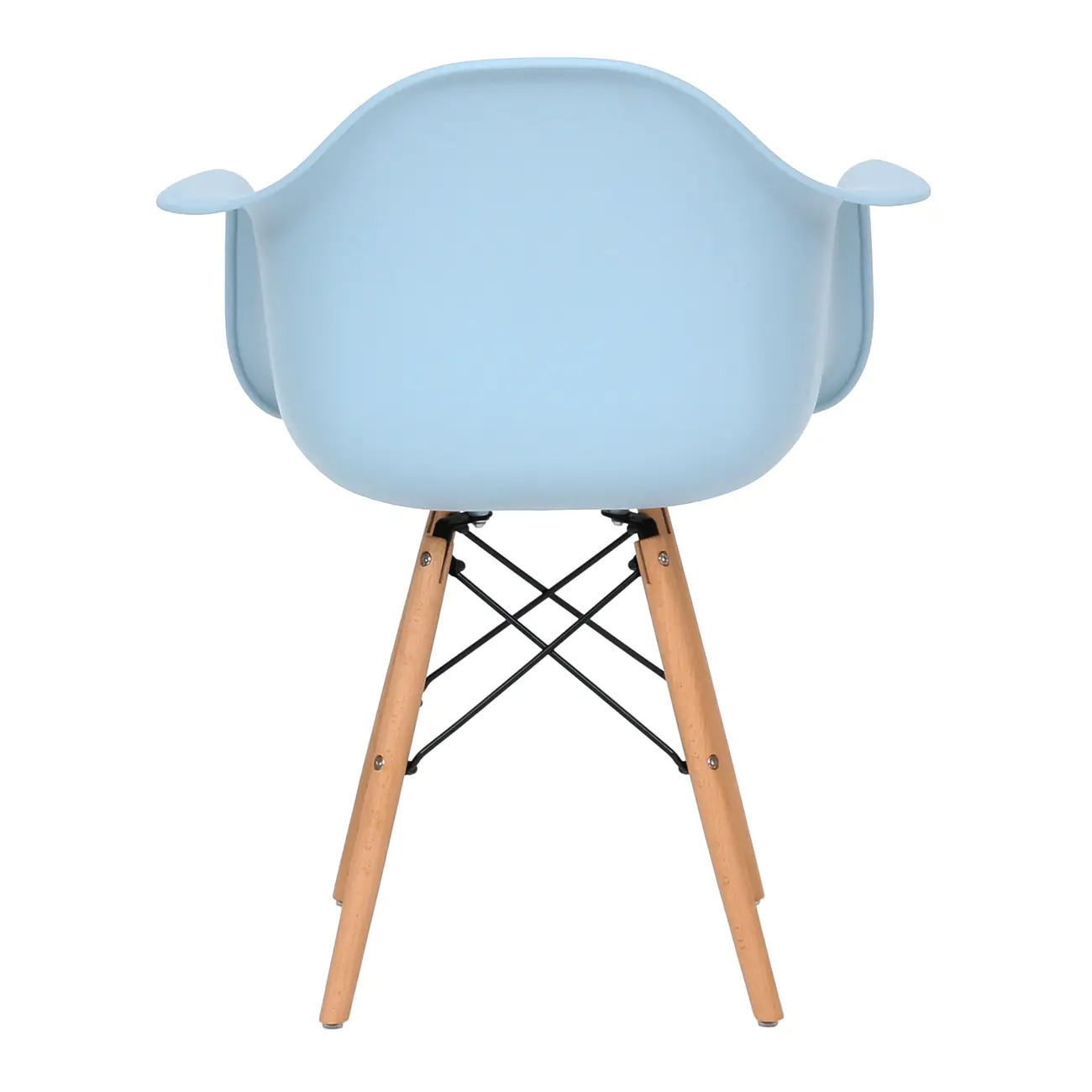 CADEIRA COM BRAÇOS EASY WOOD - FAIA/AZUL CLARO - Foto 4