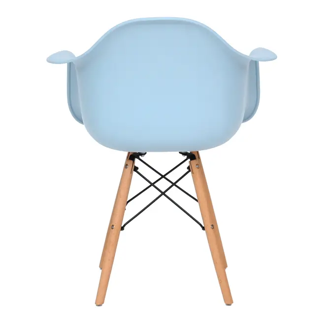 CADEIRA COM BRAÇOS EASY WOOD - FAIA/AZUL CLARO - Foto 4
