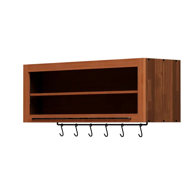 ARMÁRIO DE COZINHA AÉREO 1 M 1 PORTA BASCULANTE GOURMET - NOZES/INCOLOR - Foto 2