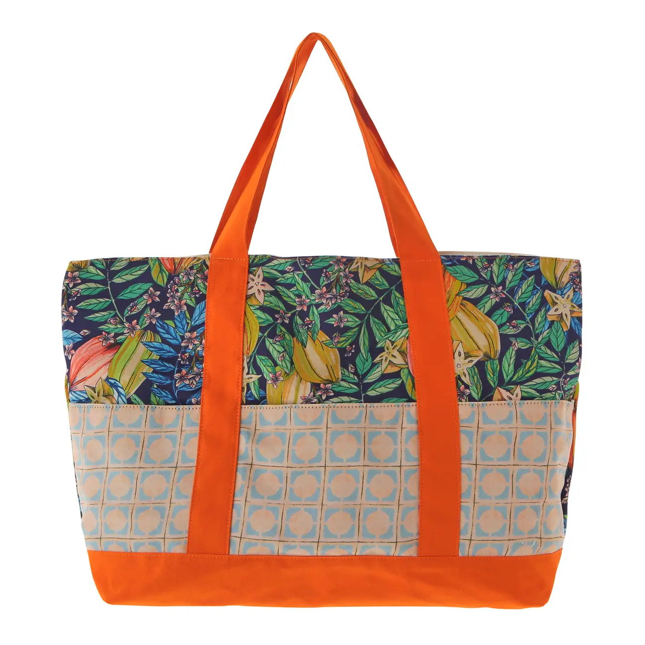 BOLSA DE PRAIA SAUDADE TROPICAL - LARANJA/MULTICOR - Foto 1