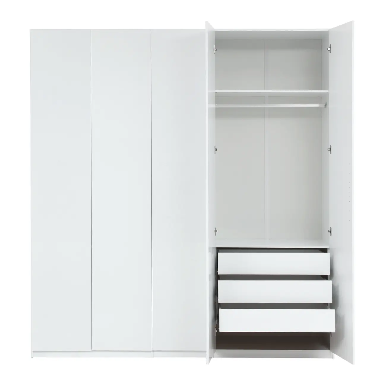GUARDA-ROUPA DE CASAL 5 PORTAS 3 GAVETAS 45 MAXIMUS - BRANCO - Foto 4