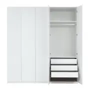 GUARDA-ROUPA DE CASAL 5 PORTAS 3 GAVETAS 45 MAXIMUS - BRANCO - Foto 4