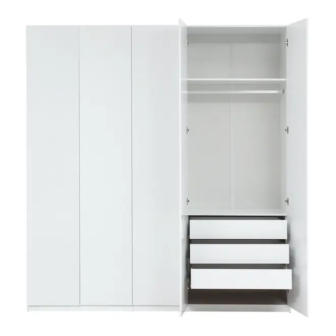 GUARDA-ROUPA DE CASAL 5 PORTAS 3 GAVETAS 45 MAXIMUS - BRANCO - Foto 4