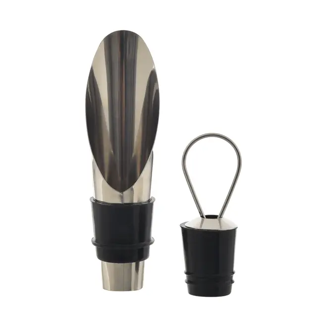 KIT PARA VINHO COM 4 PEÇAS TICINO - PRETO/INOX - Foto 3