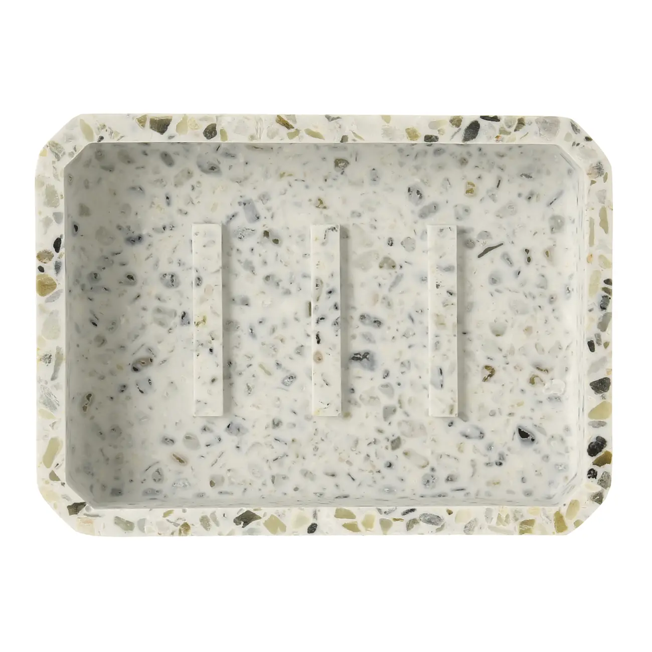 SABONETEIRA TERRAZZO FUSION - BRANCO/ESTANHO - Foto 4