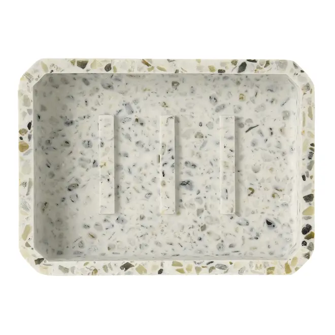 SABONETEIRA TERRAZZO FUSION - BRANCO/ESTANHO - Foto 4