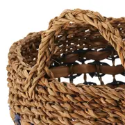 CESTO COM ALÇA 34 CM X 28 CM X 34 CM SUMELA - FIBRA CLARA/AZUL ESCURO - Foto 6