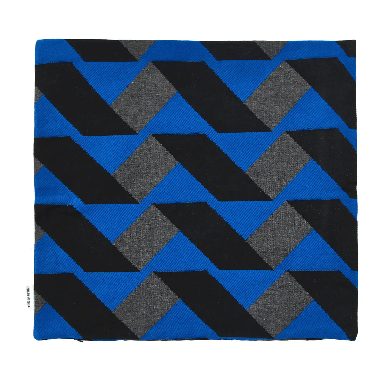 CAPA PARA ALMOFADA 45 CM X 45 CM GEO FORMS - AZUL COBALTO/KONKRET - Foto 4