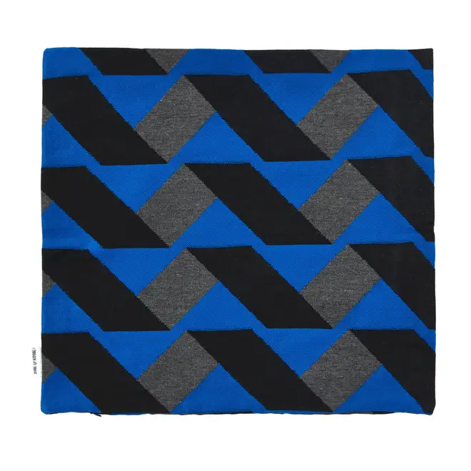 CAPA PARA ALMOFADA 45 CM X 45 CM GEO FORMS - AZUL COBALTO/KONKRET - Foto 4