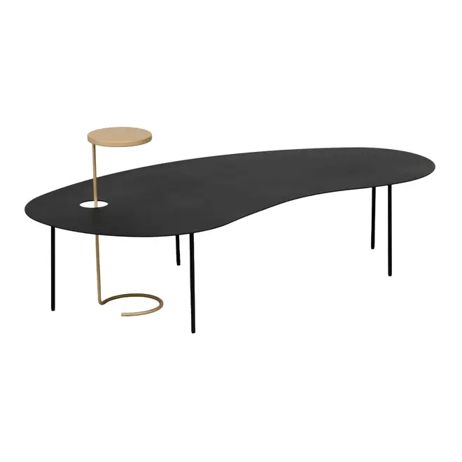 CONJUNTO MESA DE CENTRO PINGO I - PRETO/DOURO - Foto 2