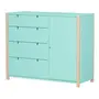 CÔMODA 4 GAVETAS/1 PORTA 1,07 M X 42 CM PIN PLAY - NATURAL WASHED/MENTA - Foto 16