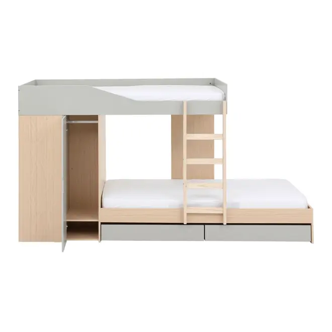 SISTEMA DE QUARTO INTEGRADO COM ESCRIVANINHA E ARMÁRIO YOUNG - NATURAL WASHED/FLANDRES - Foto 4