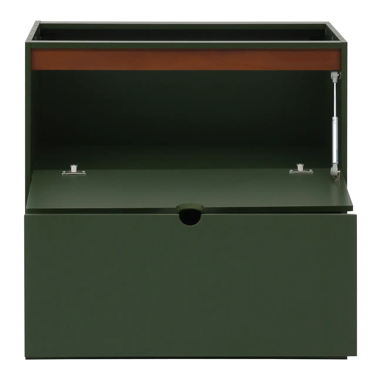 ARMÁRIO DE COZINHA INFERIOR 80 CM 1 PORTA BASCULANTE/1 GAVETA POAH - MUSGO/NOZES - Foto 4