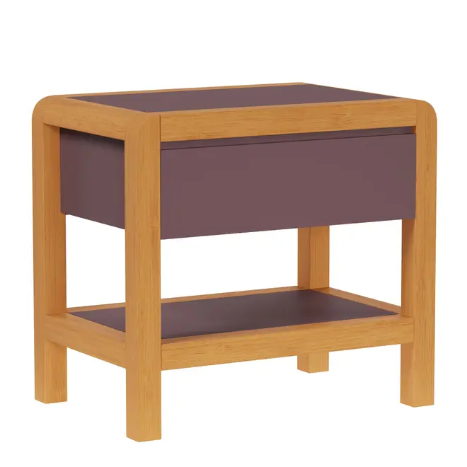MESA DE CABECEIRA 1 GAVETA KANT - RUBY MOCHA/AMÊNDOA - Foto 17