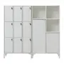 CONJ. 2 ARMÁRIOS C/LOCKER E 2P SLEEK - BRANCO/GRANILITE - Foto 1