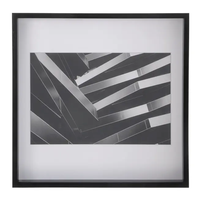 QUADRO 50 CM X 50 CM CENTRE I - PRETO/BRANCO - Foto 1
