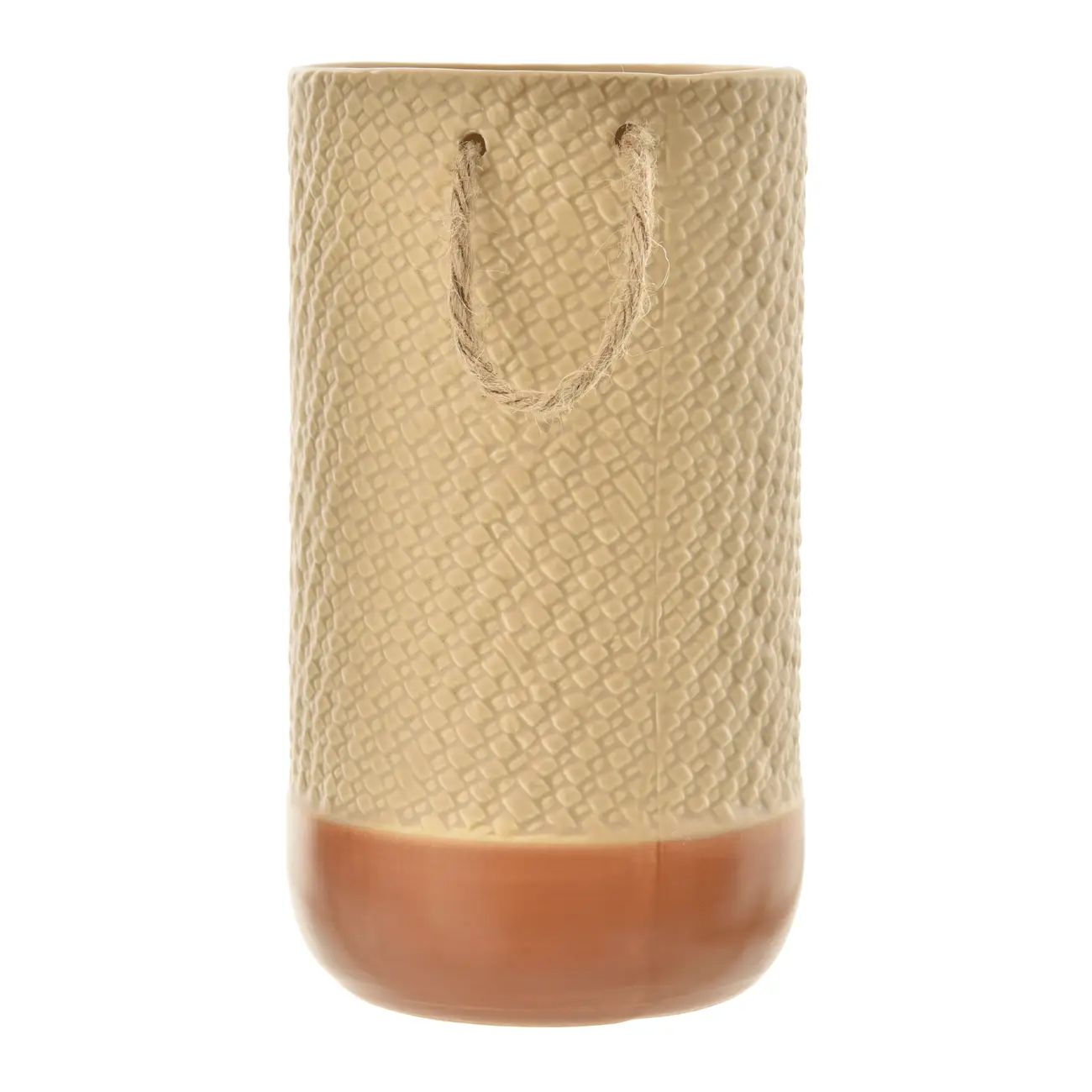 VASO 22 CM TRAMADINHO - AREIA/TERRACOTA - Foto 2