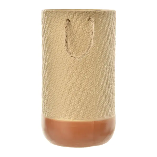 VASO 22 CM TRAMADINHO - AREIA/TERRACOTA - Foto 2