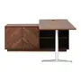 MESA COM BALCÃO 2 PORTAS /1 GAVETA 1,60 M X 1,60 M VINCENT - PAU FERRO/ALUMÍNIO - Foto 1