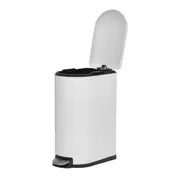 LIXEIRA COM PEDAL 40 L GIBBOUS - BRANCO BRILHANTE/INOX - Foto 4