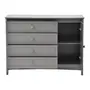 CÔMODA 4 GAVETAS/1 PORTA 1,22 M X 50 CM MON DIEU - GRIS BRULÉ - Foto 6