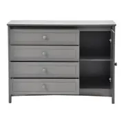 CÔMODA 4 GAVETAS/1 PORTA 1,22 M X 50 CM MON DIEU - GRIS BRULÉ - Foto 6