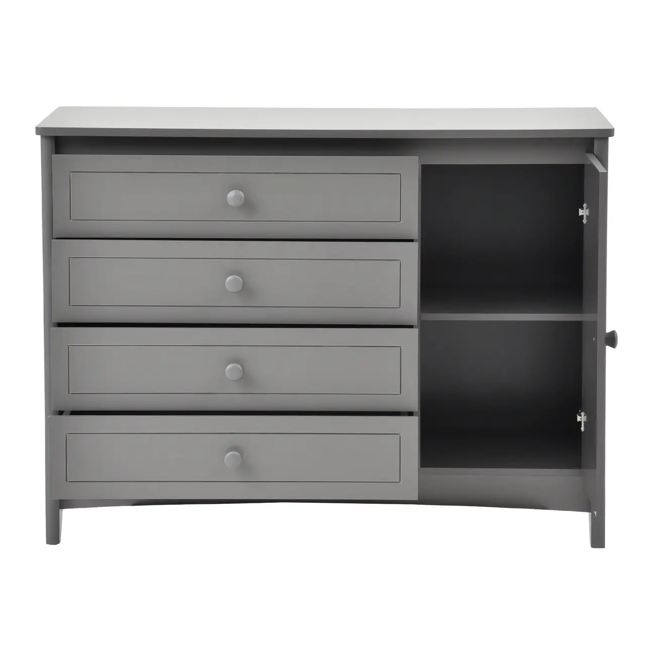CÔMODA 4 GAVETAS/1 PORTA 1,22 M X 50 CM MON DIEU - GRIS BRULÉ - Foto 6