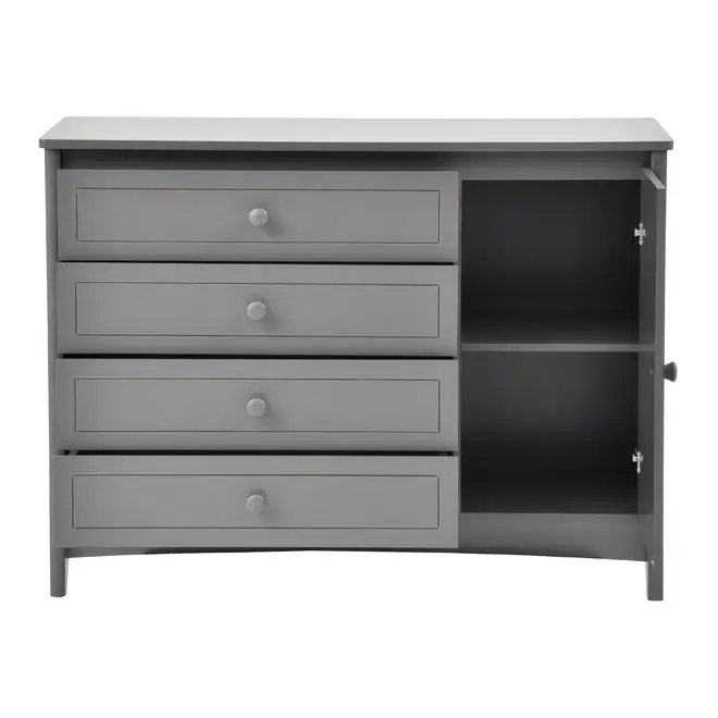CÔMODA 4 GAVETAS/1 PORTA 1,22 M X 50 CM MON DIEU - GRIS BRULÉ - Foto 6