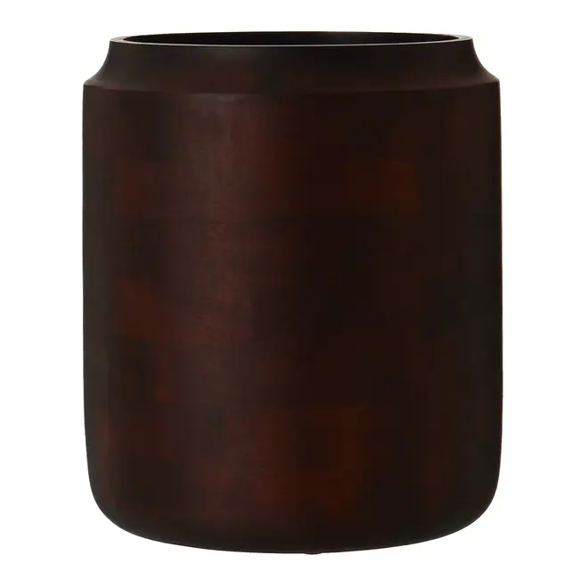 VASO DECORATIVO 20 CM BROMLEY - ENCERADO CASTANHO - Foto 1