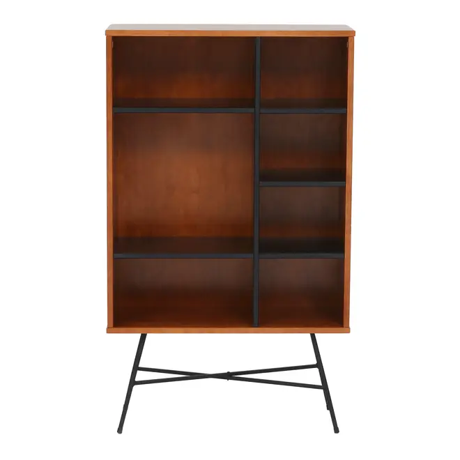 ESTANTE 70 CM X 1,17 M MID CENTURY - PRETO/NOZES - Foto 1