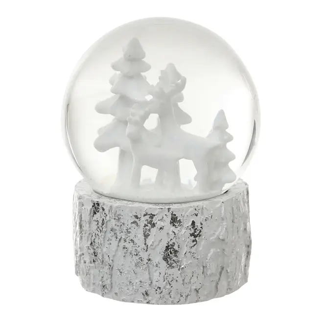 ADORNO GLOBO RENA 13 CM VILAREJO NOEL - BRANCO/INCOLOR - Foto 4