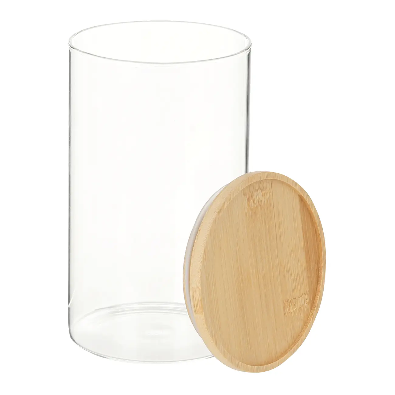 POTE REDONDO 1 L BAMBOO BORUS - INCOLOR/BAMBU - Foto 2