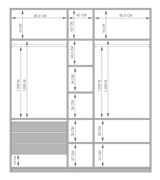 GUARDA-ROUPA DE CASAL 5 PORTAS 3 GAVETAS 45 MAXIMUS - BRANCO - Foto 18