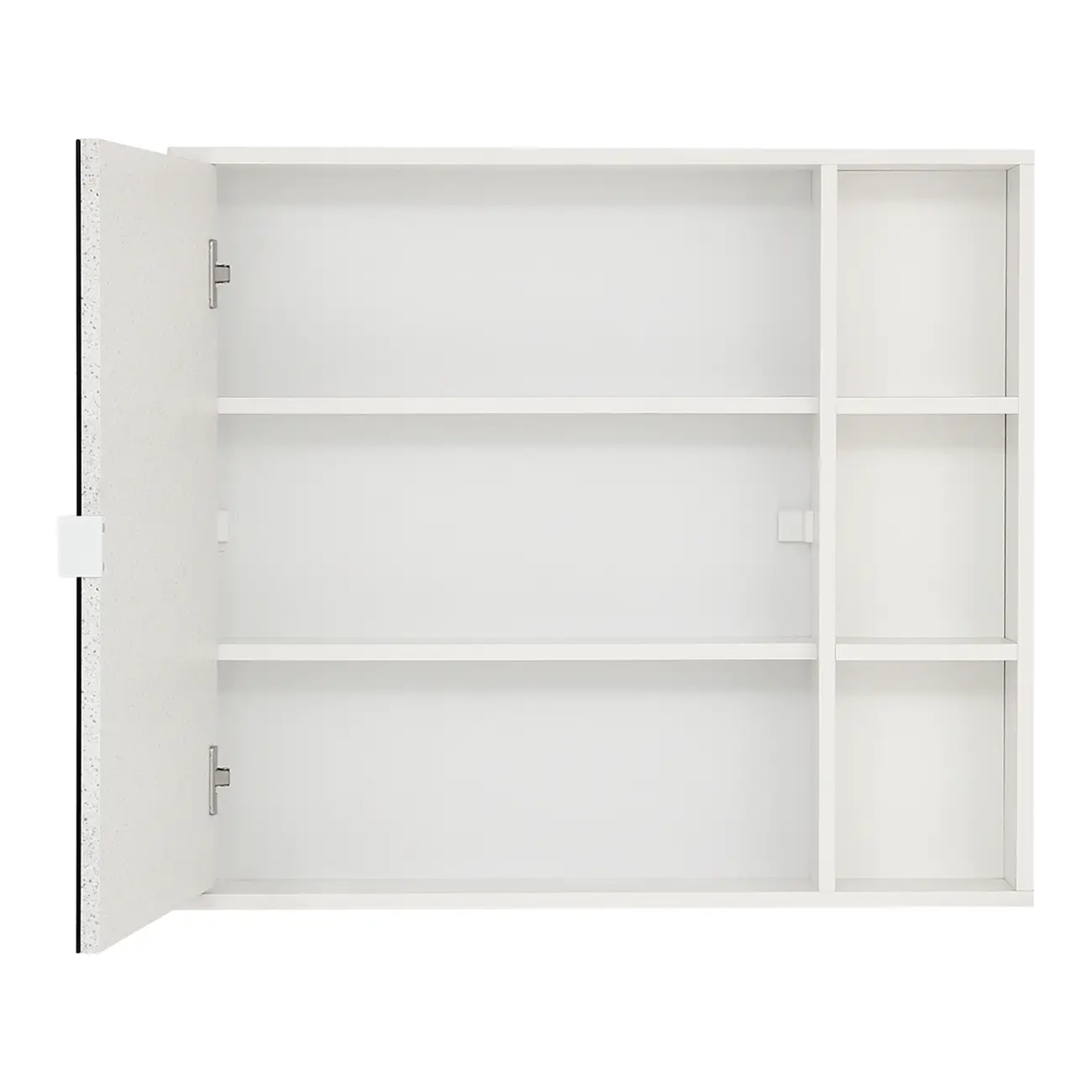 ARMÁRIO DE BANHEIRO COM ESPELHO 1 PORTA 80 CM X 70 CM SLEEK - BRANCO/PRATA - Foto 3