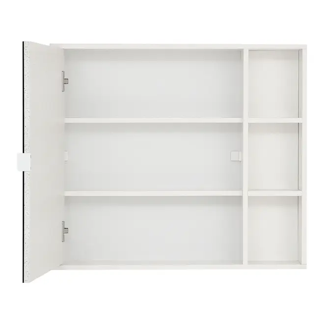 ARMÁRIO DE BANHEIRO COM ESPELHO 1 PORTA 80 CM X 70 CM SLEEK - BRANCO/PRATA - Foto 3