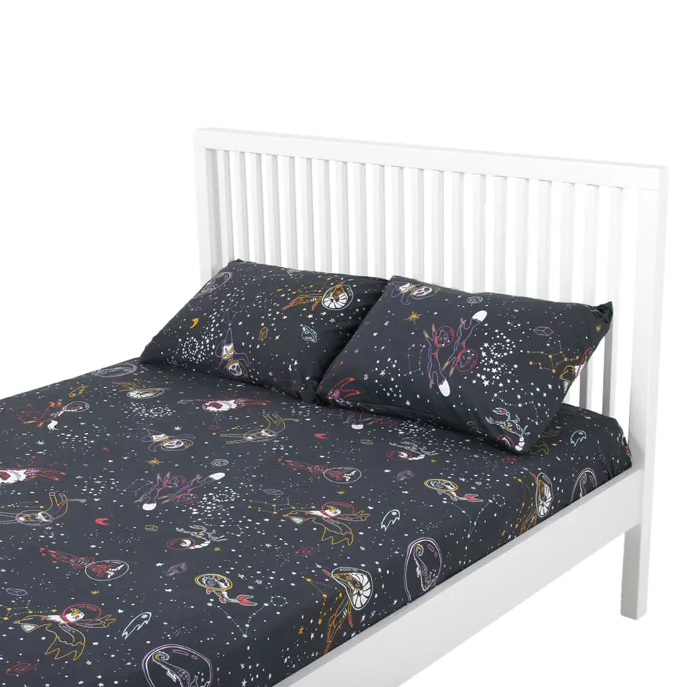 LENÇOL DE CASAL E QUEEN 2,40 M X 2,50 M ZOODIAC - CINZA/MULTICOR - Foto 3