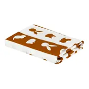 LENÇOL COM ELÁSTICO PARA BERÇO INFANTIL 70 CM X 1,30 M X 18 CM FEIRA DOS BICHOS - OFF WHITE/CASCA DE URUCUM - Foto 2