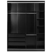 ESTRUTURA DE GUARDA-ROUPA DE CASAL 2 PORTAS FRIZ - PRETO - Foto 1
