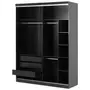 ESTRUTURA DE GUARDA-ROUPA DE CASAL 2 PORTAS FRIZ - PRETO - Foto 4