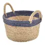 CESTO 28 CM X 18 CM OCEAN - FIBRA NATURAL/AZUL - Foto 4