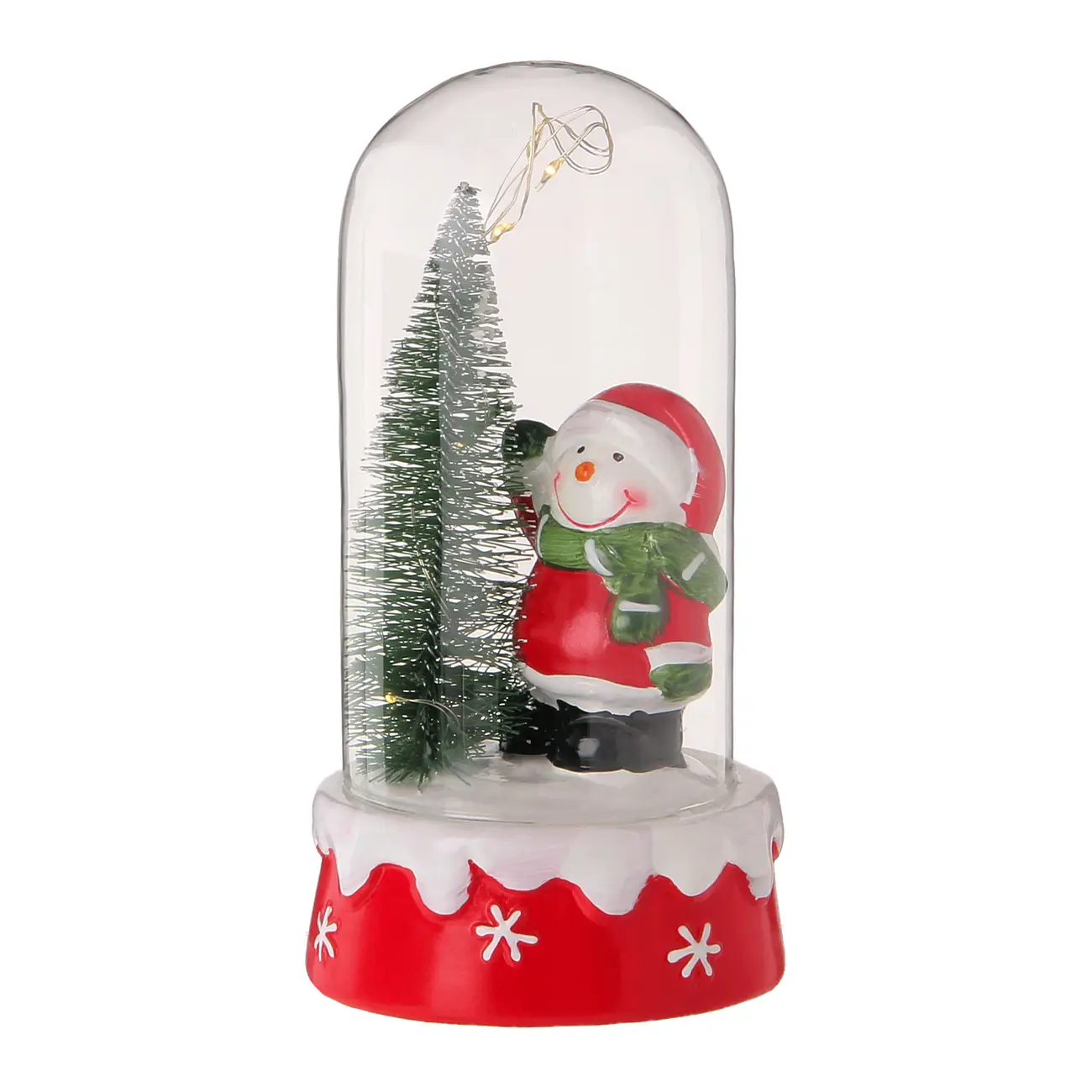 REDOMA BONECO DE NEVE ADORNO LED 19 CM BORDAR, AMAR E CELEBRAR - VERMELHO/BRANCO - Foto 2