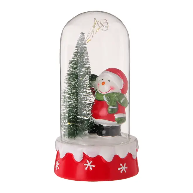 REDOMA BONECO DE NEVE ADORNO LED 19 CM BORDAR, AMAR E CELEBRAR - VERMELHO/BRANCO - Foto 2
