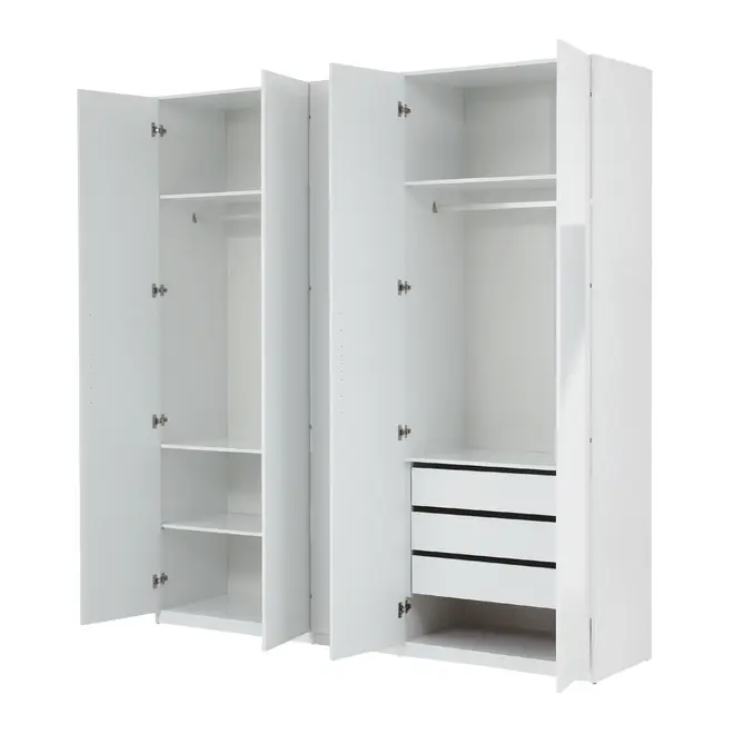 GUARDA-ROUPA DE CASAL 5 PORTAS 3 GAVETAS 45 MAXIMUS - BRANCO - Foto 9