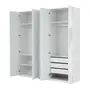 GUARDA-ROUPA DE CASAL 5 PORTAS 3 GAVETAS 45 MAXIMUS - BRANCO - Foto 9