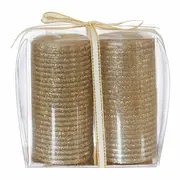 KIT VELA PILAR C/2 10 CM FINE FESTIVITY - OURO - Foto 1