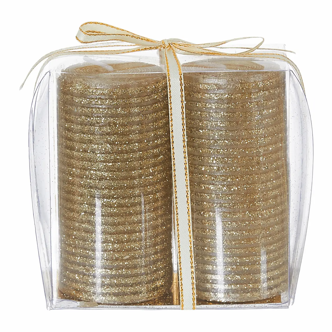 KIT VELA PILAR C/2 10 CM FINE FESTIVITY - OURO - Foto 1